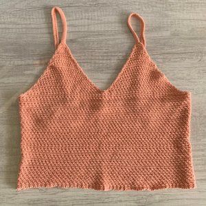 Sky And Sparrow Crochet Orange Tank Size L